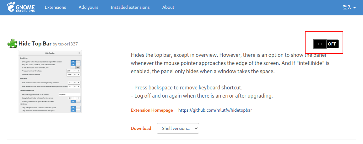 Install Hide Top Bar