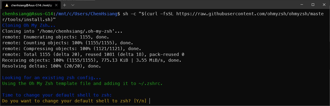 Install oh-my-zsh