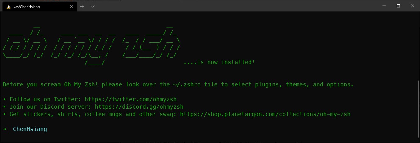 Installed oh-my-zsh
