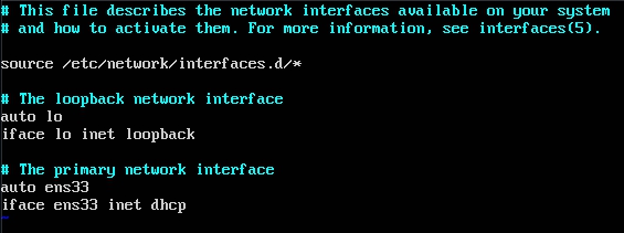 開啟interfaces檔案設定網路