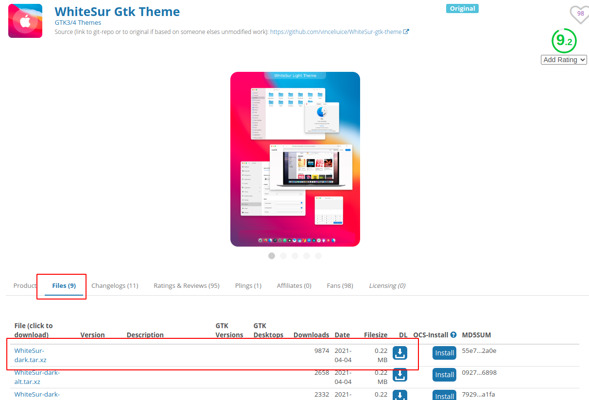 Download WhiteSur Theme